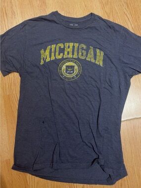 MICHI Navy Graphic Tee with Yellow Logo